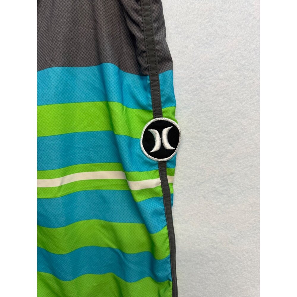 Hurley Phantom Mens Board Shorts Size 34 Gray/Green/Blue Polyester Surfwear - Picture 2 of 10